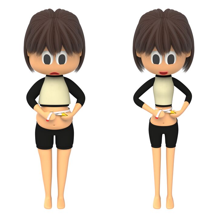 Taillenmessung vor und nach der eigentlichen Gewichtsabnahme